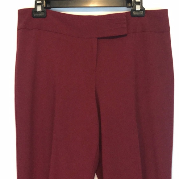Ashley Stewart Burgundy Straight Leg Pants SZ 14 T - Picture 2 of 8